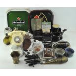 A selection of assorted collectables, to include an abalone mother of pearl shell,