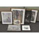 Four Michael Robjent limited edition prints of birds,