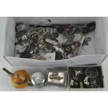 A box of costume jewellery and other items,