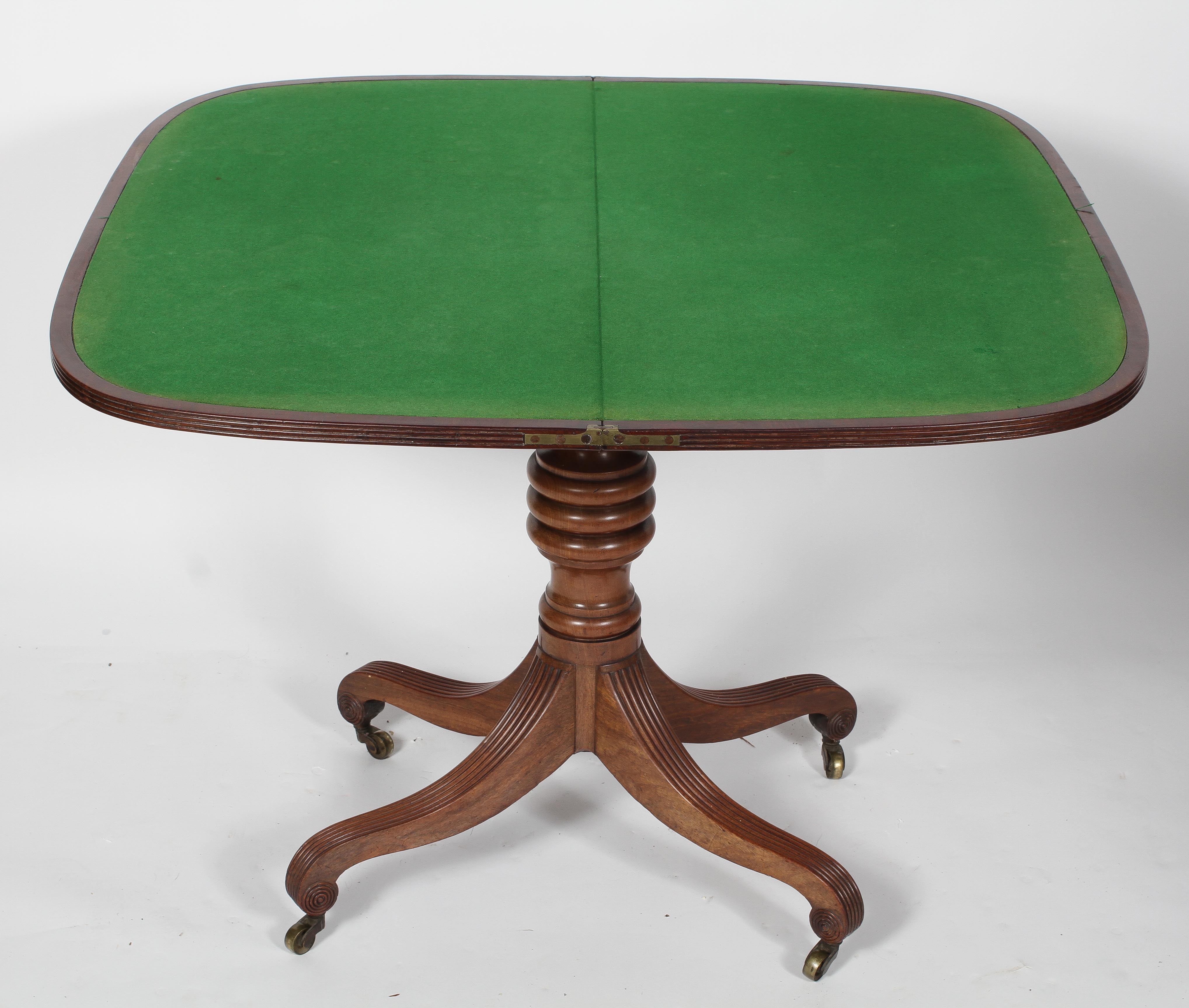 A William IV mahogany and ebony line inlaid fold out card table, - Image 2 of 2