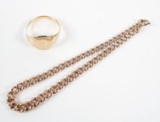 A rose metal graduated curb link 8 inch bracelet,