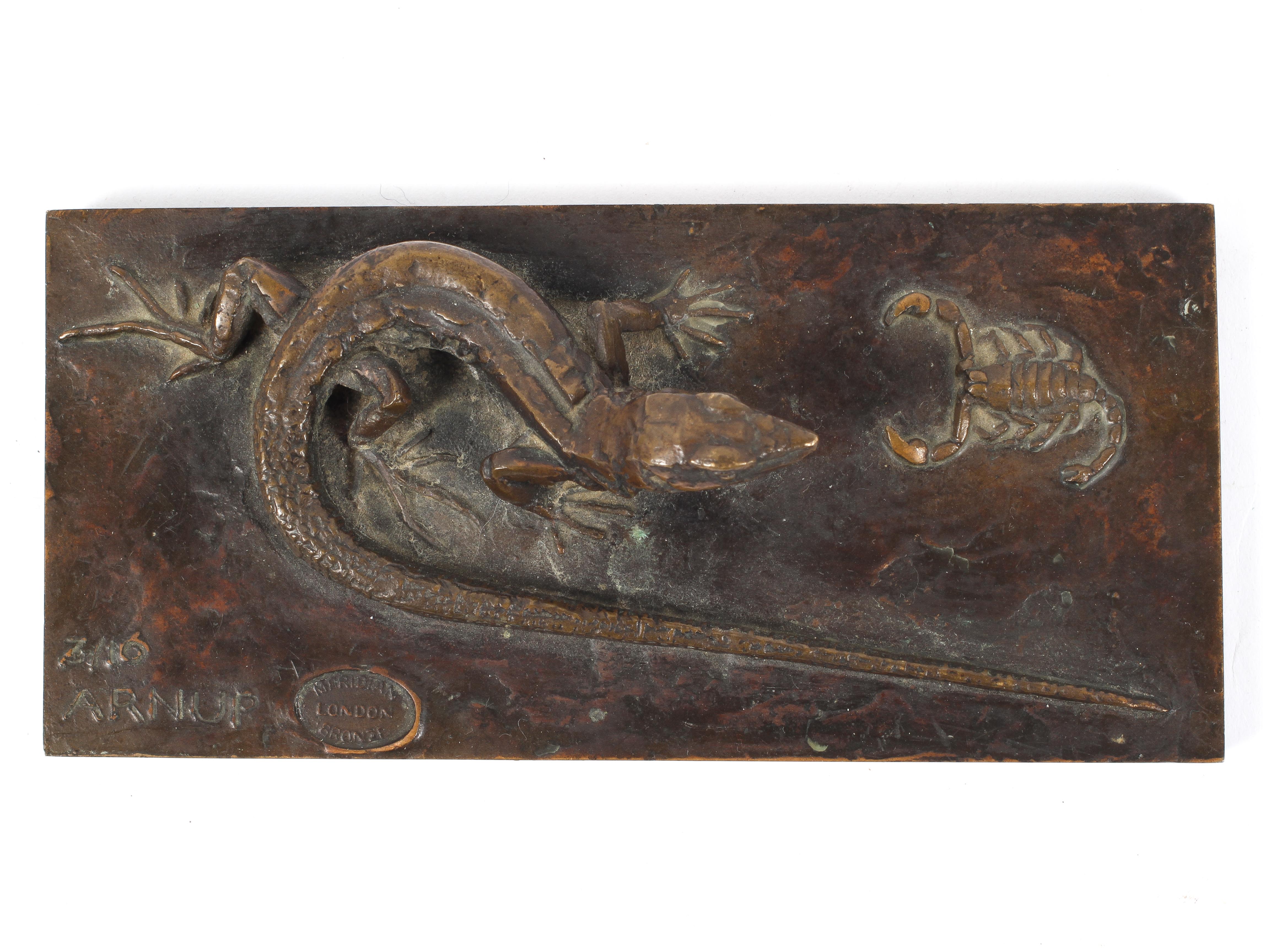 Sally Arnup, FRBS, ARCA (1930-2015) Lizard and Scorpion, bronze, signed and numbered possibly 7/10, - Image 2 of 2