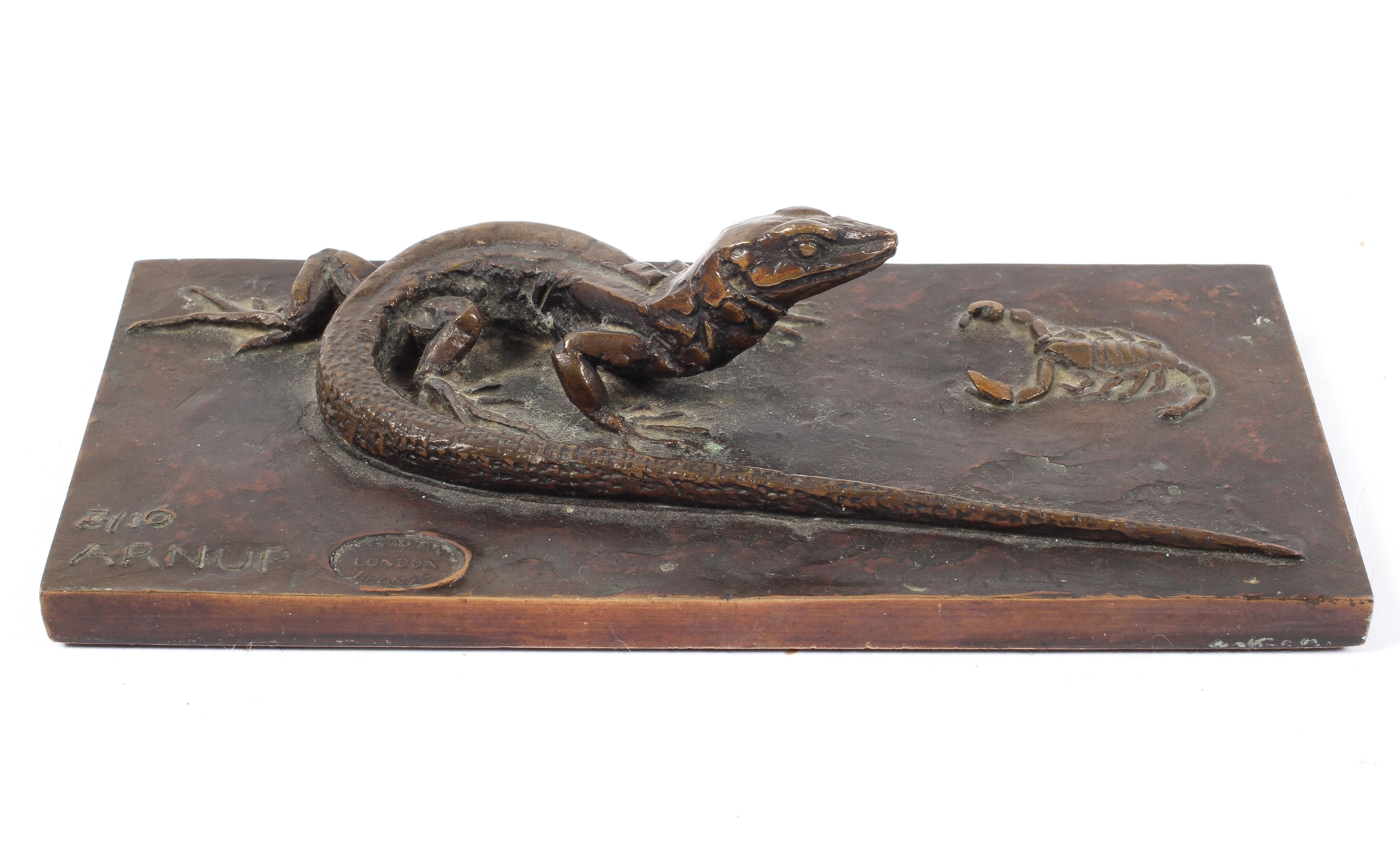 Sally Arnup, FRBS, ARCA (1930-2015) Lizard and Scorpion, bronze, signed and numbered possibly 7/10,