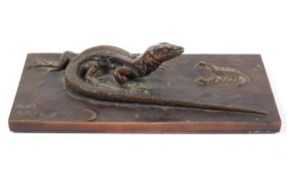 Sally Arnup, FRBS, ARCA (1930-2015) Lizard and Scorpion, bronze, signed and numbered possibly 7/10,