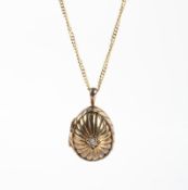 Sarah Faberge silver gilt and diamond egg pendant and an 18ct gold chain