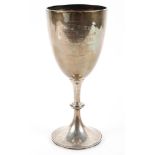 An Edwardian silver goblet trophy awarded for 1st prize at the Bangor Hill climb, April 24th 1909,