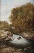 R Herd, Force Fall on the River Kent, Westmoreland, oil on canvas, signed and dated lower right,