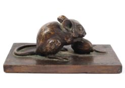 Sally Arnup FRBS, ARCA (1930 - 2015), Mouse eating a nut, bronze, signed and numbered IX/X,