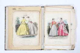 A collection of unmounted mid 19th century Parisian Fashion engravings,