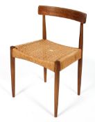 A Danish teak chair designed by Arne Hovmand for Mogens Kold, with cord seat, circa 1960-70s,