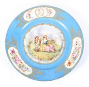 A Sevres-style plate, late 19th century,