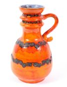 A 1970's West German pottery ewer designed by Walter Gerhards,