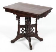 A Victorian Aesthetic style mahogany table, late 19th century,