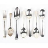 A selection of solid silver flatware