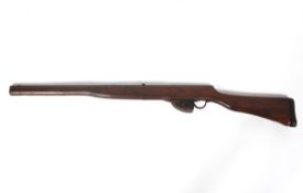 A WWII Home Guard dummy practice rifle, with solid steel barrel, trigger guard and butt plate,