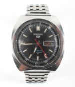 A stainless steel Seiko automatic sports watch.