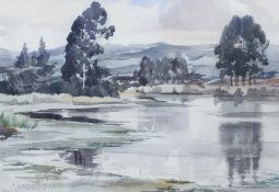 Rowena Bush (SA, 1917-1998), Inky Porter's Pond, watercolour, signed and dated 1961 lower left,