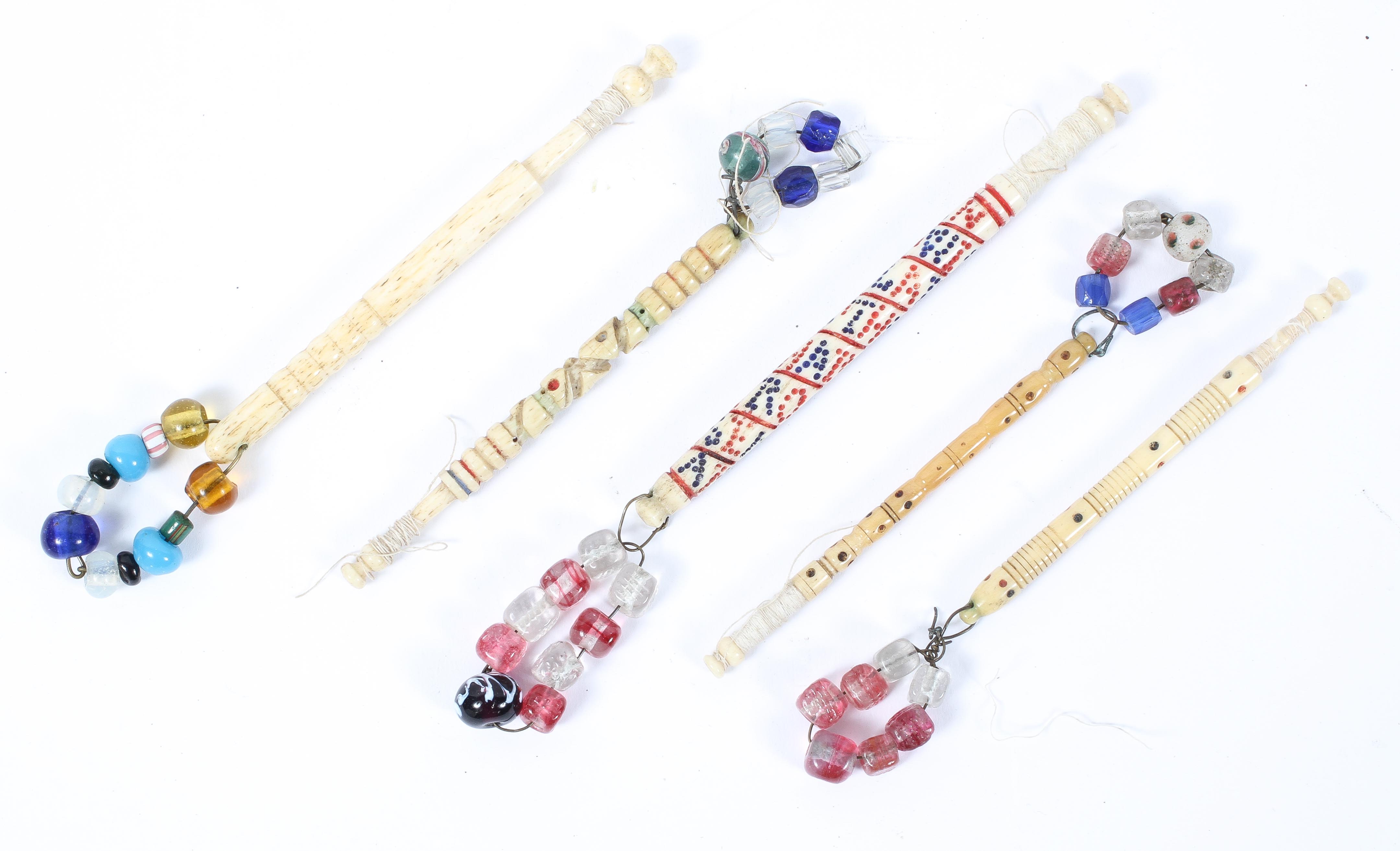 A collection of lace bobbins, mainly bone and dating from the 19th and 20th century,