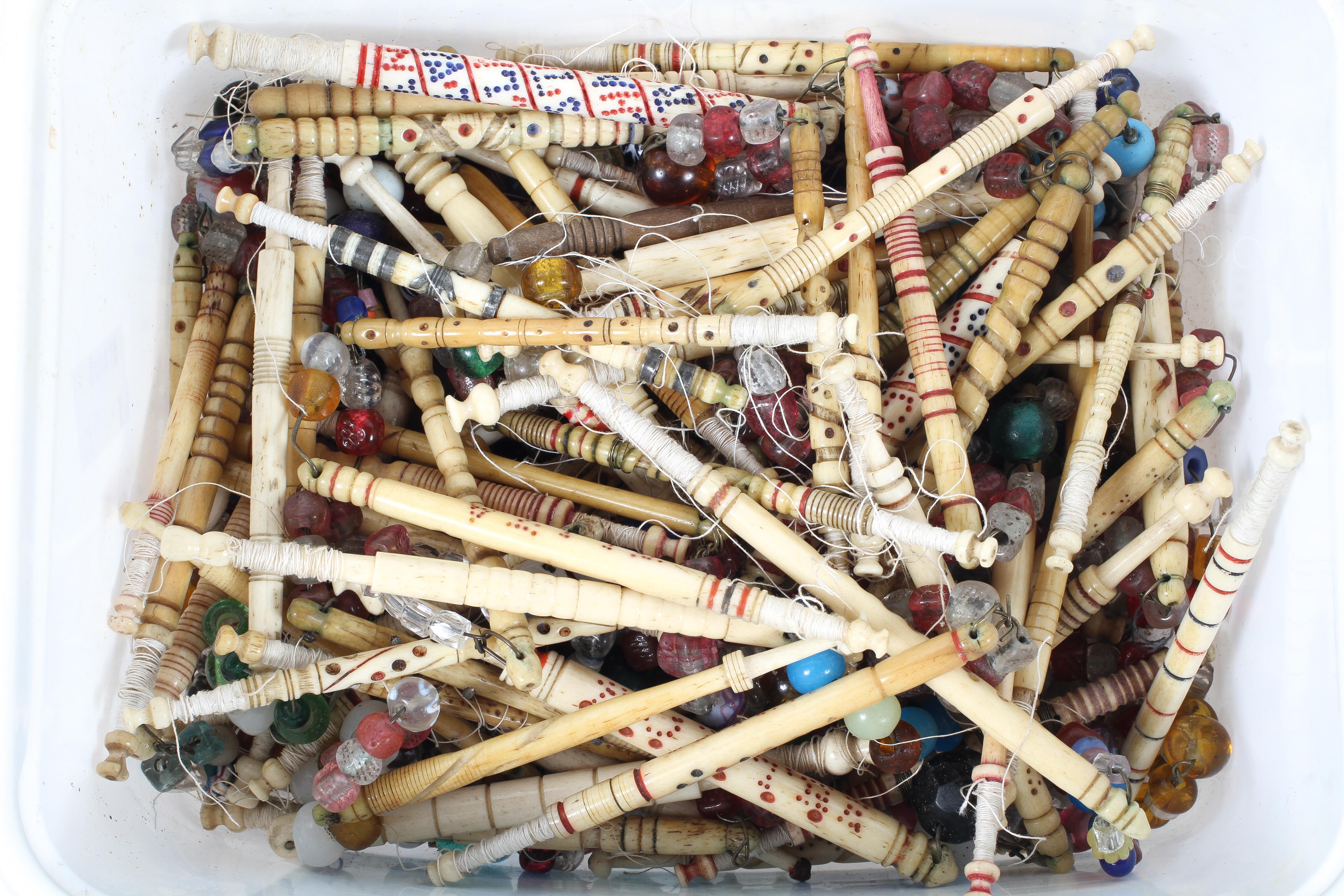 A collection of lace bobbins, mainly bone and dating from the 19th and 20th century, - Image 2 of 2