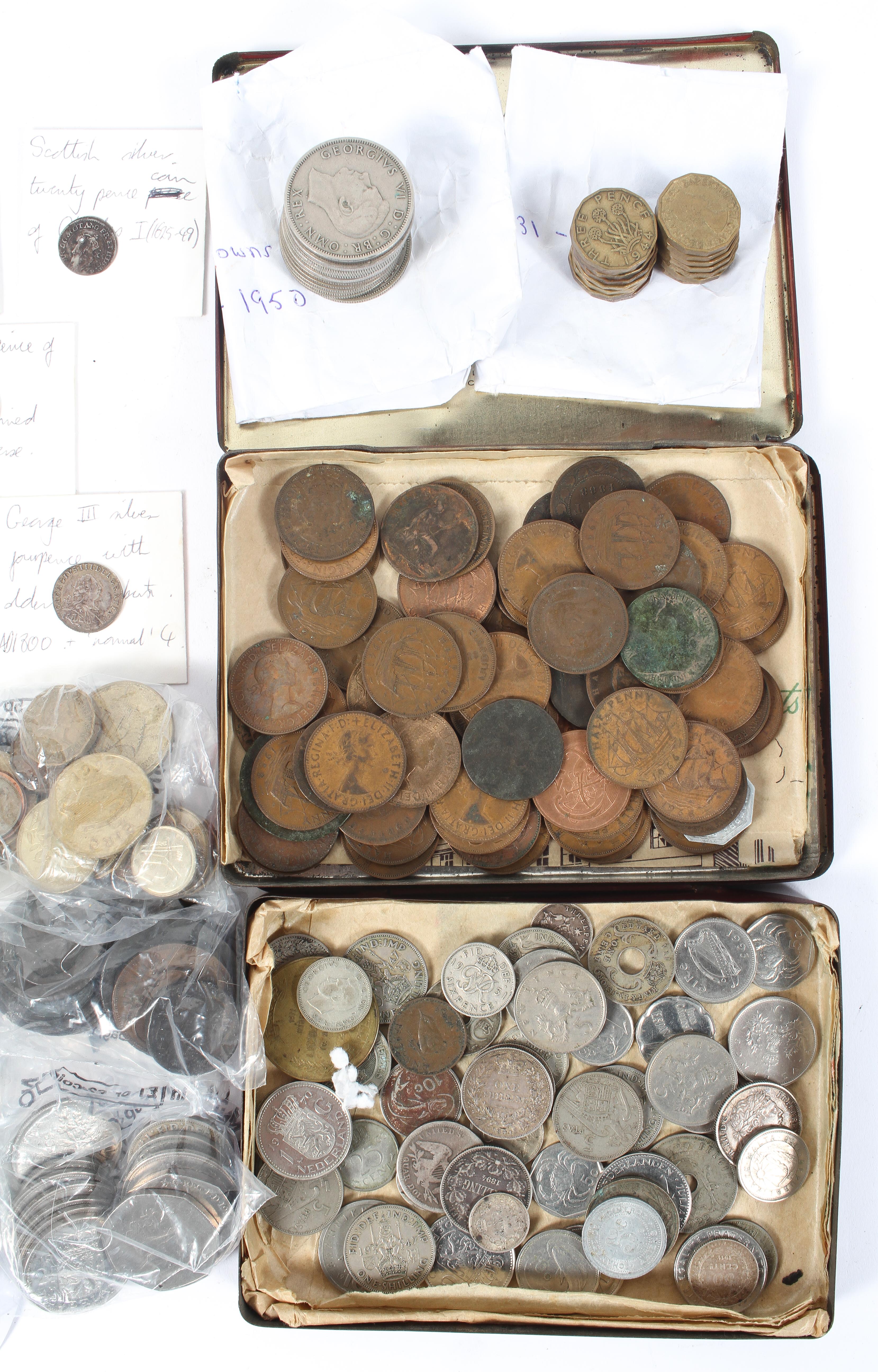 A collection of coins, mainly pre decimal, including Charles I and II, - Image 5 of 5