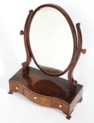 A George III mahogany and line inlaid toilet mirror,