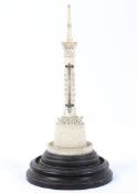 An Anglo-Indian carved ivory thermometer, circa 1890,