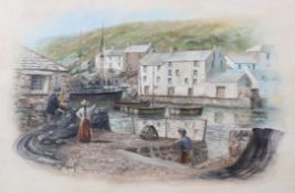 John Hewitt, Cornish harbour scene, oil on canvas, signed lower left,