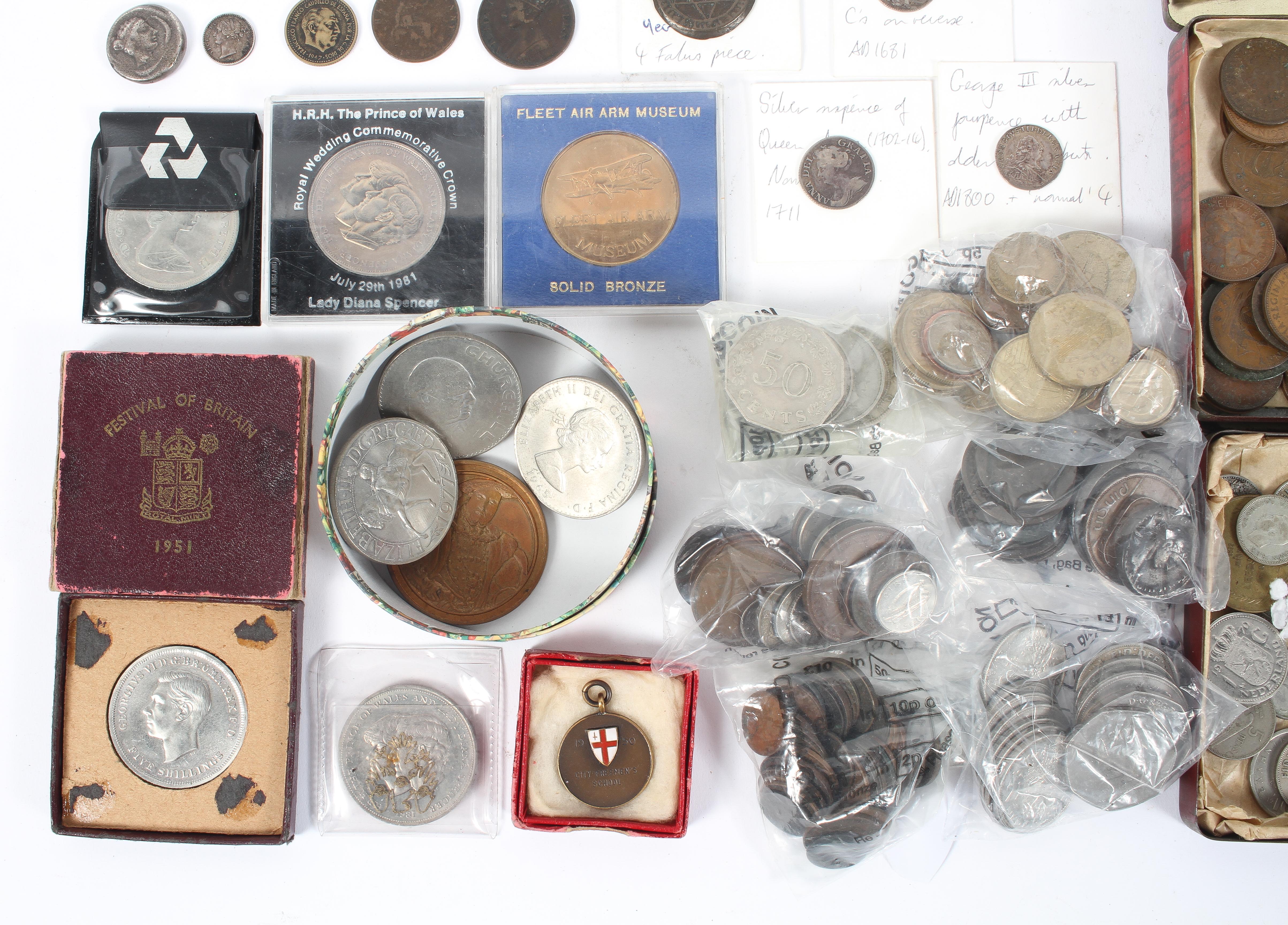 A collection of coins, mainly pre decimal, including Charles I and II, - Image 4 of 5