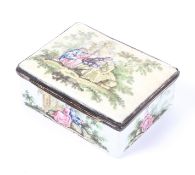 A Continental enamelled and gilt metal mounted box and cover, late 18th or 19th century,