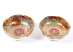A pair of Japanese Satsuma pottery miniature bowls, circa 1900,