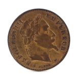 A Napoleon III 10 Franc gold coin