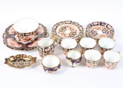A Royal Crown Derby Imari pattern part tea service and other items