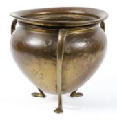 An Art Nouveau brass and copper jardiniere by WAS Benson, late 19th century, stamped to base,