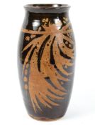 A Leech style studio pottery stoneware vase, marked MC '82 to the base, possibly Michael Cardew,