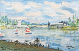 Welby Arthur Skinner, Bermuda Falls Inlet, signed and dated 1968, watercolour and body colour,