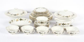 A Royal Doulton 'Larchmont' pattern part dinner service, 20th century, printed grey marks, TC.