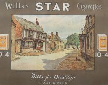 A Wills's Star Cigarettes advertising poster, probably early 20th century, on card,