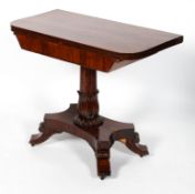A Victorian rosewood card table,