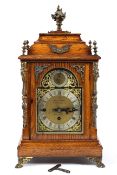 A late 19th Century oak cased bracket clock by Winterhalder & Hoffmeier,