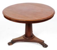 A Victorian mahogany tilt tip breakfast table,
