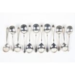 A set of six solid Silver soup spoons by Viners Ltd, in the Sandringham pattern,