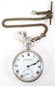 An open face pocket watch.