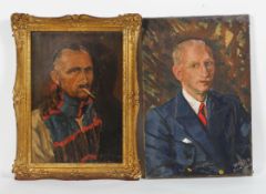 Welby Skinner, 'Portrait of a man in a blue suit', oil on canvas, signed and dated 52 lower right,