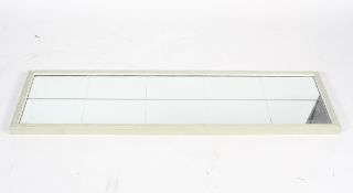 A large rectangular mirror, with cream painted wooden reeded Regency style frame,