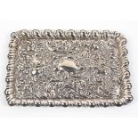 An Edwardian silver tray of rectangular form,
