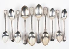 A set of six Edwardian silver teaspoons with highly detailed floral decoration,