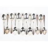 A set of twelve solid silver teaspoons by Viners, Sandringham pattern, hallmarked Sheffield 1956,