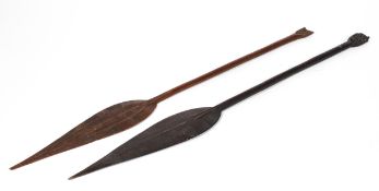 A 20th century carved hardwood ceremonial paddle, probably Micronesian,