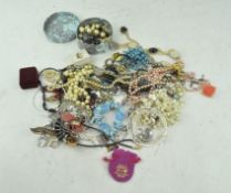 An extensive selection of vintage costume jewellery,