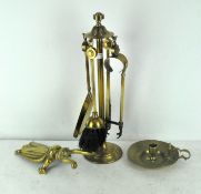 A collection of assorted brassware, to including a large figure of a bug,